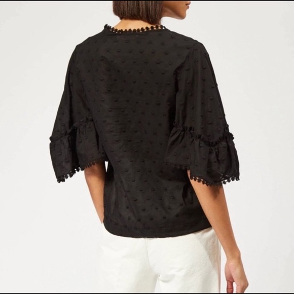 See By Chloé Embroidered Bell Sleeve Blouse Black 4 - Picture 3 of 14